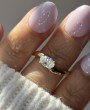 0.61 Carats East-West Oval Diamond Ring