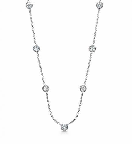 0.76 Carats Diamond Station Necklace