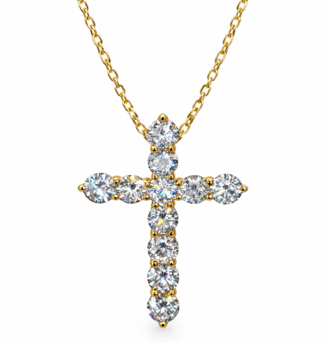 3.00 Carats Cross Diamond Pendant