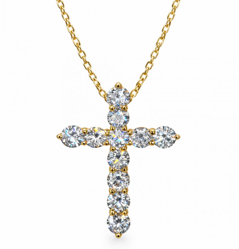 3.00 Carats Cross Diamond Pendant