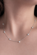 0.76 Carats Diamond Station Necklace