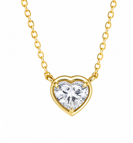 0.50 Carat Heart Cut Lab Grown Diamond Vermeil Necklace