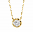 0.50 Carat Round Cut Lab Grown Diamond Vermeil Necklace