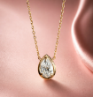 0.50 Carat Pear Cut Lab Grown Diamond Vermeil Necklace