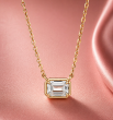 0.50 Carat Emerald Cut  Lab Grown Diamond Necklace