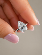 2.59 Carat Pear Cut Hidden Halo Solitaire Diamond Ring