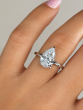 2.59 Carat Pear Cut Hidden Halo Solitaire Diamond Ring