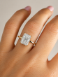 3.00 Carats Radiant Solitaire Hidden Halo Diamond Ring