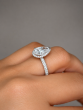 3.00 Carat Pear Cut Halo Pave Diamond Ring
