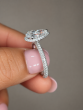 3.00 Carat Pear Cut Halo Pave Diamond Ring