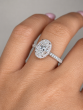 3.00 Carat Oval Cut Halo Pave Diamond Ring