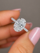 3.00 Carat Oval Cut Halo Pave Diamond Ring