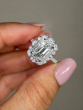 4.75 Carat Emerald Cut & Marquise Halo Diamond Ring
