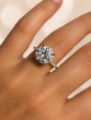 4.68 Carats Platinum Round Hidden Halo Diamond Engagement Ring
