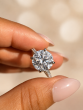 4.68 Carats Platinum Round Hidden Halo Diamond Engagement Ring