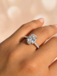 2.00 Carat Oval Cut Halo Pave Diamond Ring