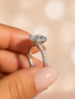 2.00 Carat Oval Cut Halo Pave Diamond Ring