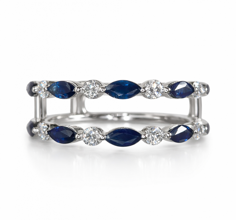 Ariel 0.40 Carat Marquise & Round Diamond Ring Guard