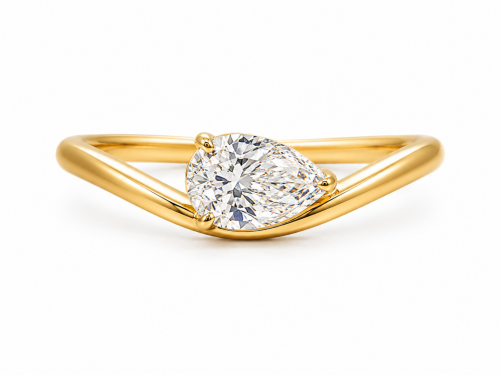 1.04 Carat Pear Cut Solitaire Diamond Ring