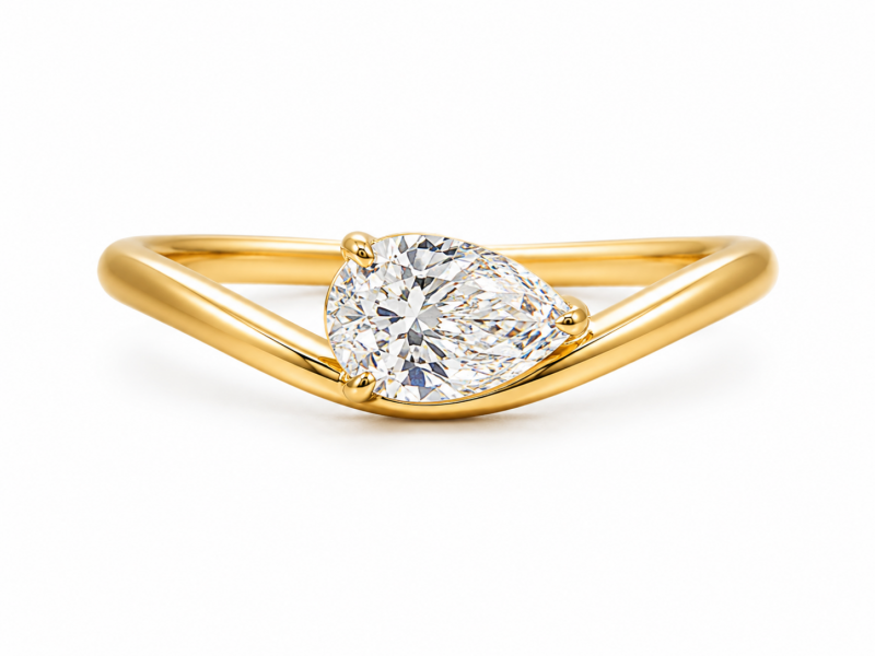 1.04 Carat Pear Cut Solitaire Diamond Ring