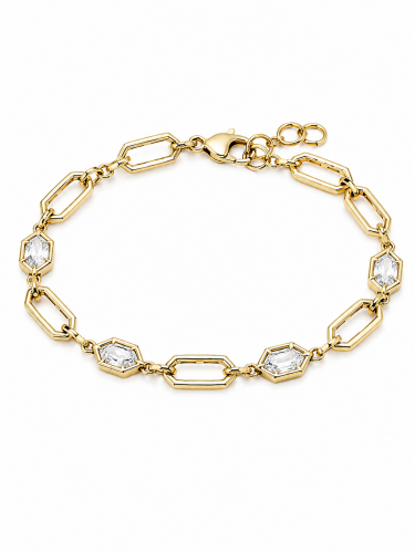 1.52 Carat Hexagon Cut Diamond Link Fashion Bracelet