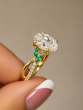 2.13 Carat Oval Cut Nature Inspired  Diamond Engagement Ring