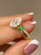 2.13 Carat Oval Cut Nature Inspired  Diamond Engagement Ring