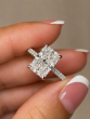 3.47 Carats Platinum  Radiant Cut Hidden Halo Diamond Engagement Ring