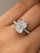 3.47 Carats Platinum  Radiant Cut Hidden Halo Diamond Engagement Ring