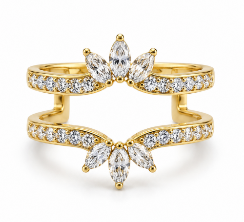 Maddison 0.71 Ct Round & Marquise Diamond Ring Guard