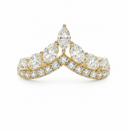 1.03 Carat Round Diamond Chevron Band