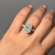 6.48 Carat Oval Cut Hidden Halo Diamond Engagement Ring