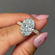 6.48 Carat Oval Cut Hidden Halo Diamond Engagement Ring