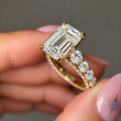 6.51 Carat Emerald Heart Hidden Halo  Diamond Engagement Ring
