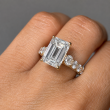 6.51 Carat Emerald Heart Hidden Halo  Diamond Engagement Ring