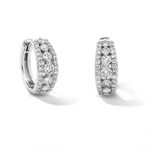 1.00 Carat Round Diamond Hoop Earrings