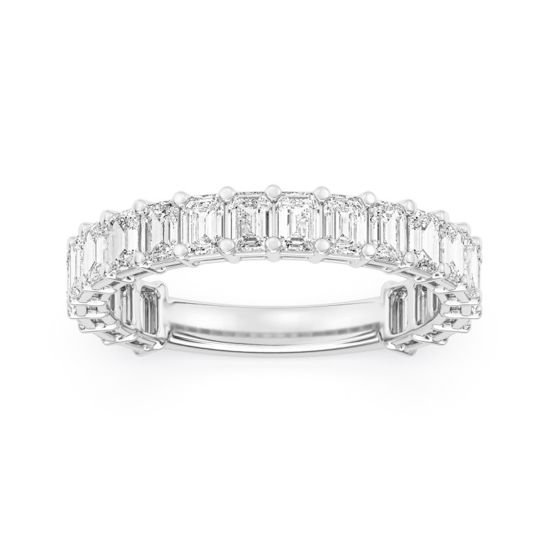 2.00 Carats  Platinum Emerald Cut  Diamond Band