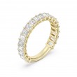 2.00 Carats 18K Gold Emerald Cut  Diamond Band