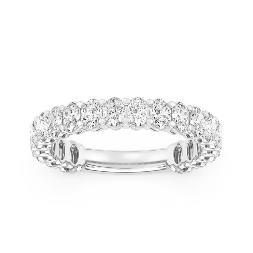 2.00  Carats Platinum Oval Diamond Wedding Band