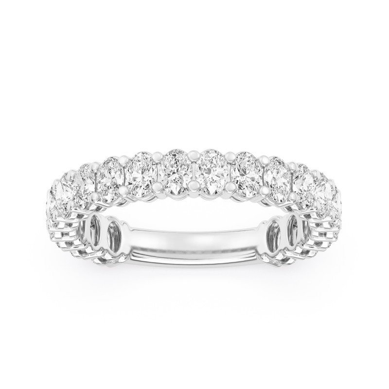 2.00  Carats Platinum Oval Diamond Wedding Band