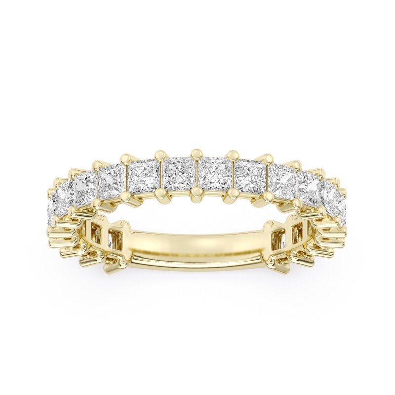 2.00 Carats 18K Gold Princess Cut  Diamond Band