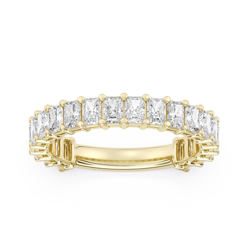 2.00 Carats 18K Gold Radiant Cut  Diamond Band