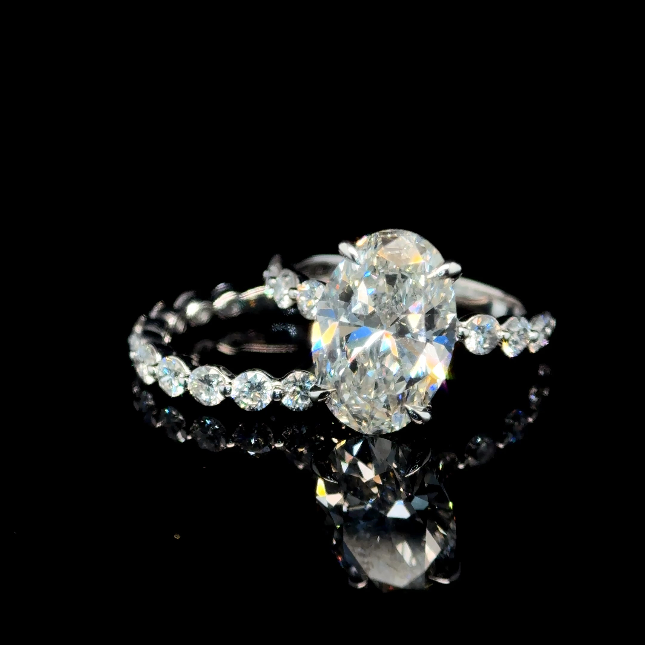 Platinum Oval Diamond Engagement Ring