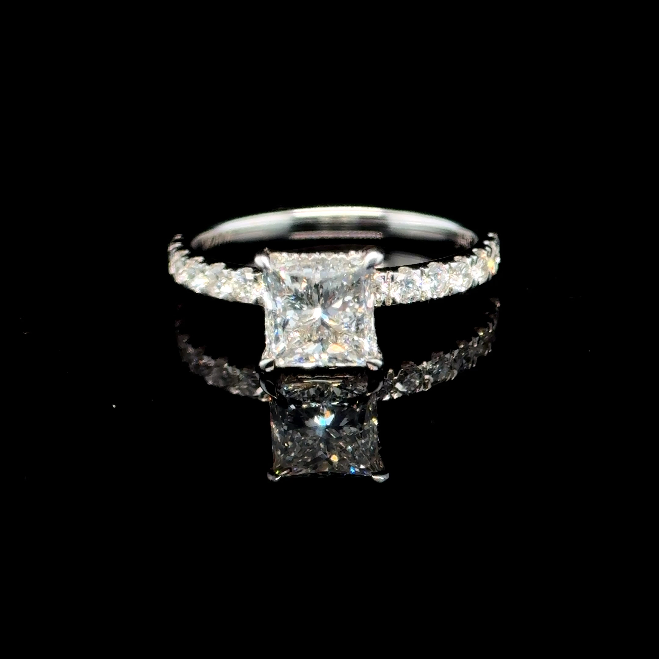 10K White Gold Princess Cut Diamond Engagement Ring