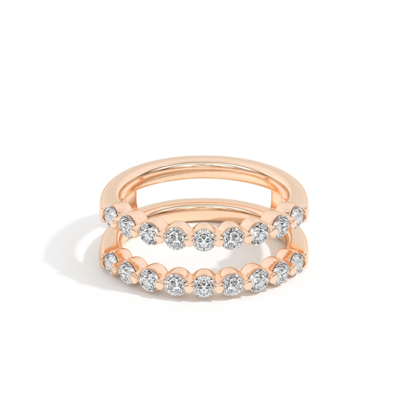 Camelia 0.96 Ct Round Diamond Ring Guard