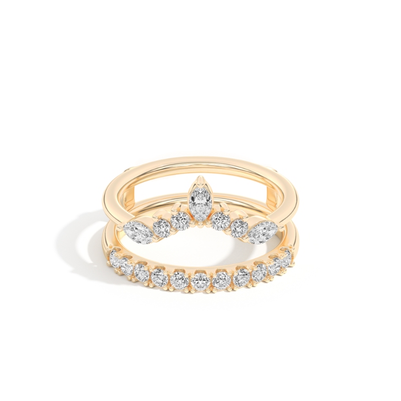 Bianca 0.94 Ct Round/Marquise Diamond Ring Guard