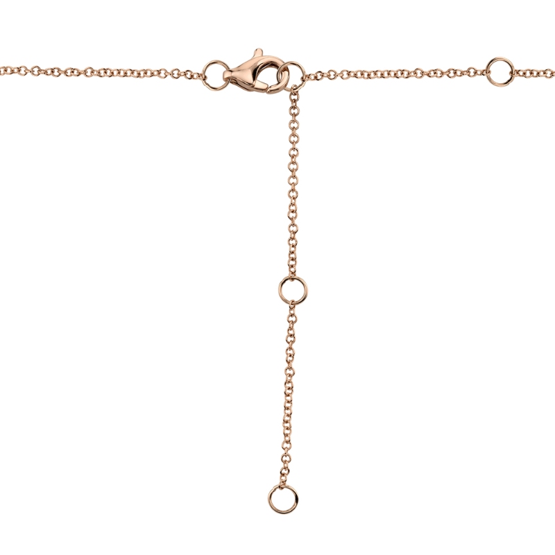 0.21Ct 14K Rose Gold Diamond Pave Heart Necklace