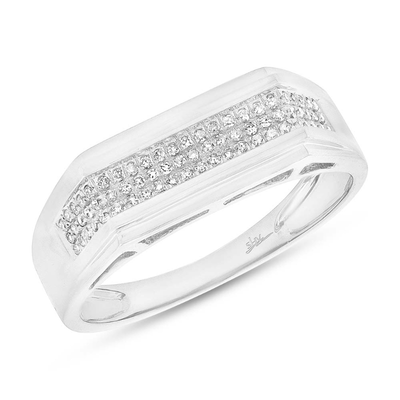 0.19Ct 14K White Gold Diamond Men