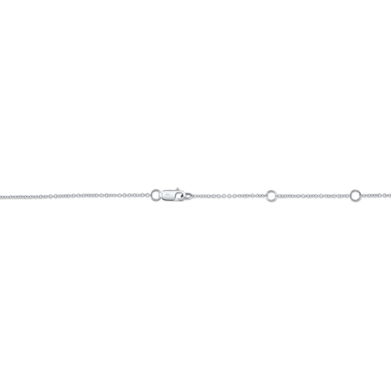 0.28Ct 14K White Gold 18 Bezel-Set Diamond Station Necklace