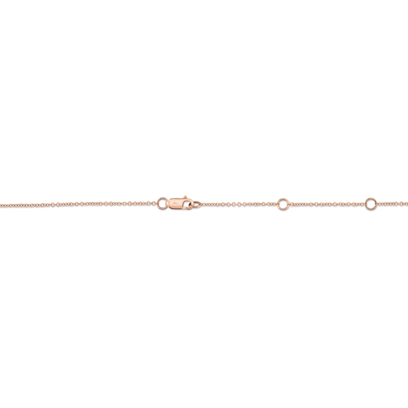 0.28Ct 14K Rose Gold 18 Bezel-Set Diamond Station Necklace